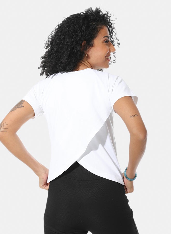Azul Half Sleeves Cotton Crossed T-Shirt - Image 2